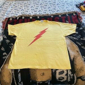 Yellow Graphic Tee with Lightning Bolt